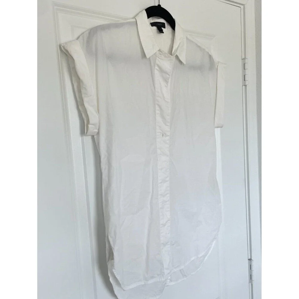 J.Crew White Poplin Shirt Women 4 Quiet Luxury Cotton Button Down Top